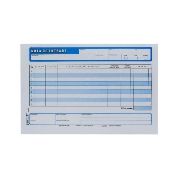 Nota de entrada duplicada Printaform