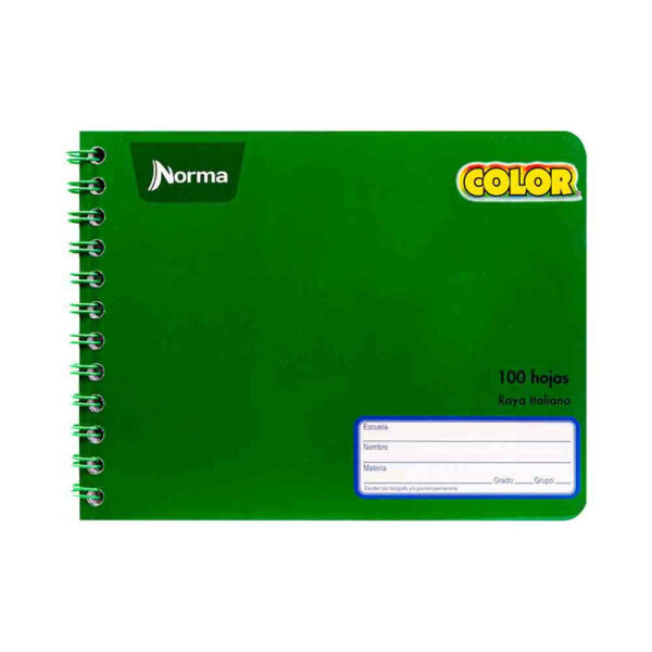 Cuaderno con dole espiral forma italiana cuadro chico Norma